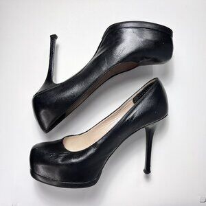 YSL Black Patent Leather Tribtoo Platform Pumps Size 7